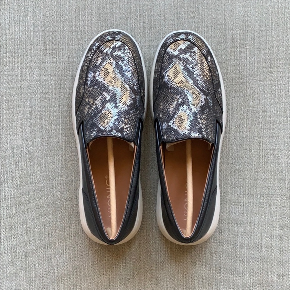 Vionic snakeskin slip on shoes